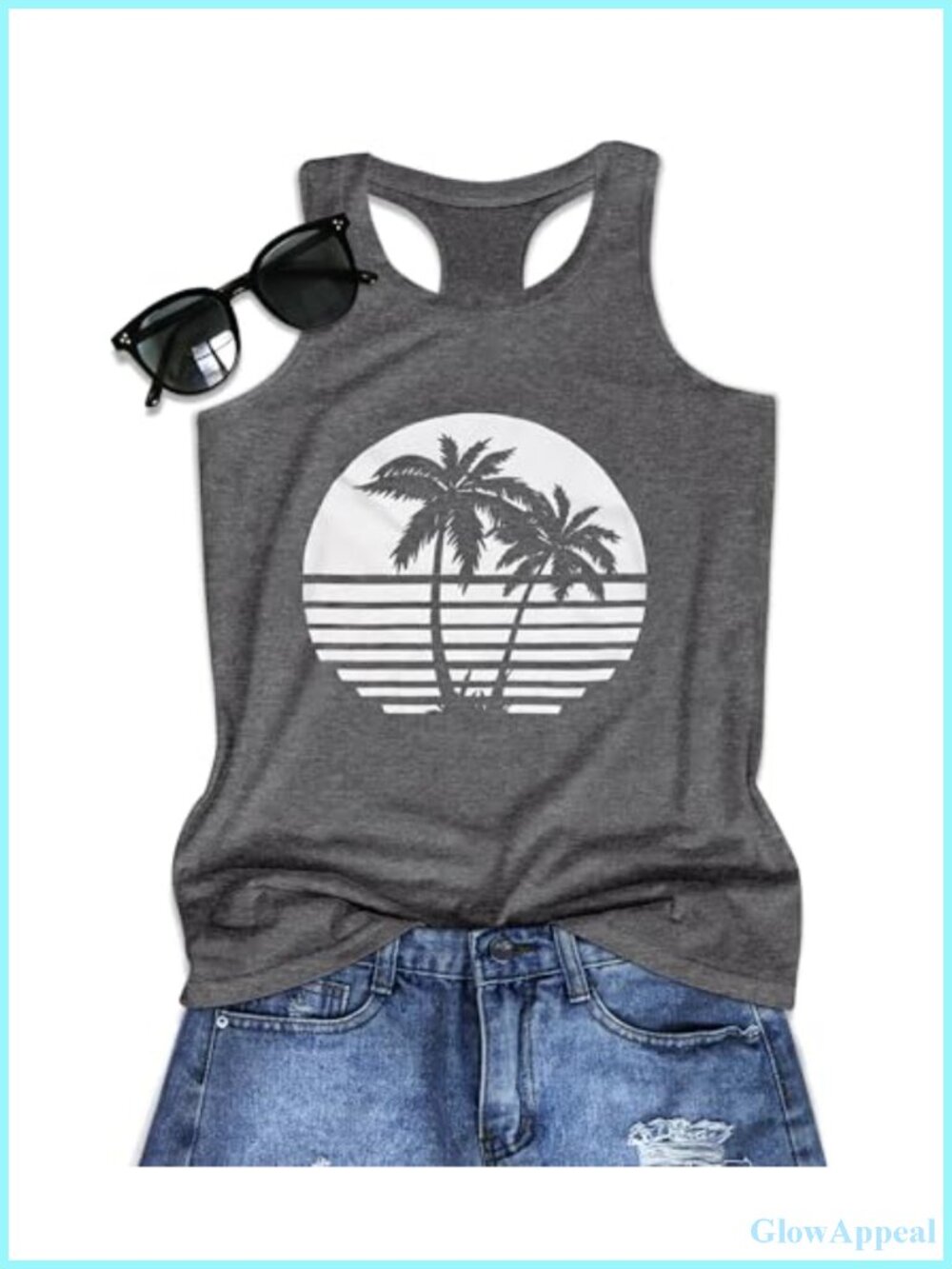 Women's Racerback Graphic Tank Top Soft Breathable Casual